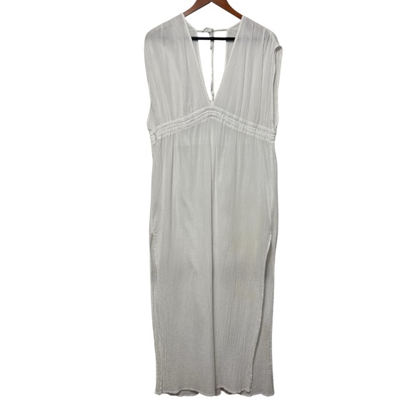 Kona Sol Other - Kona Sol Maxi Dress Beach Resort Cover Up Womens Large Side Slits White Vacation